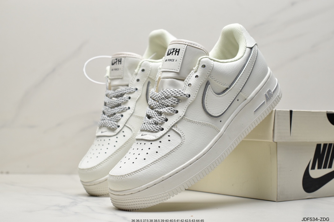 125 耐克Kith x Nike Air Force 1'07 Low “米白银”纽约限定板鞋 NY2022-017