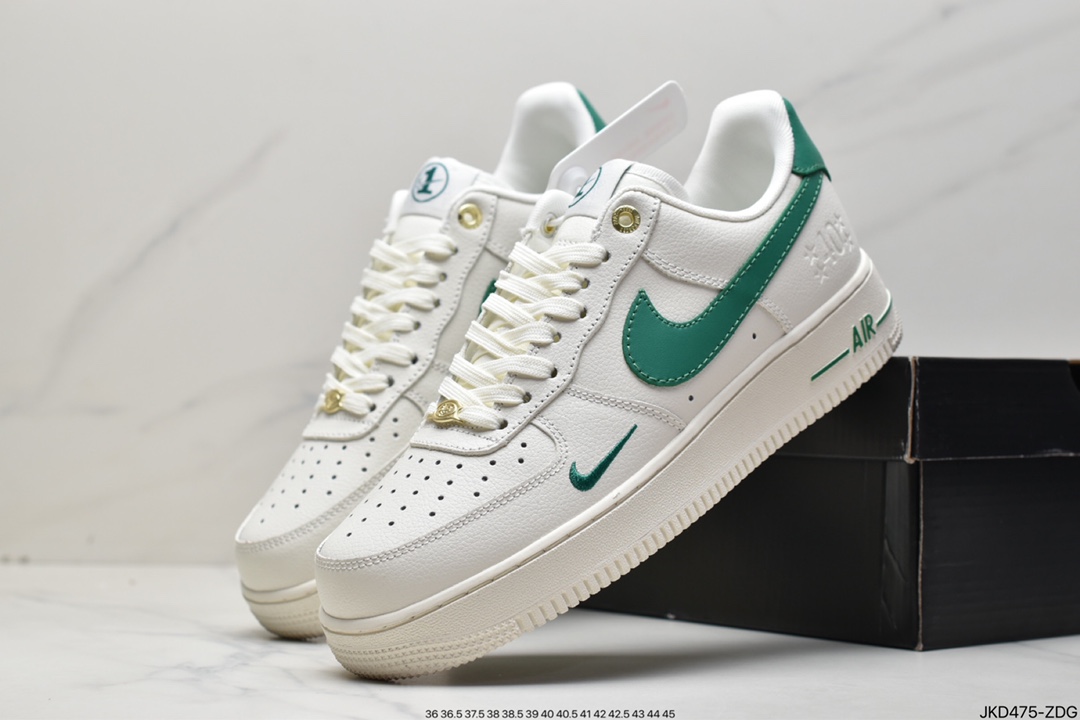 160 真标Nike Air Force 1 Low 07 米白绿小钩#原楦头原纸板DQ7582-101