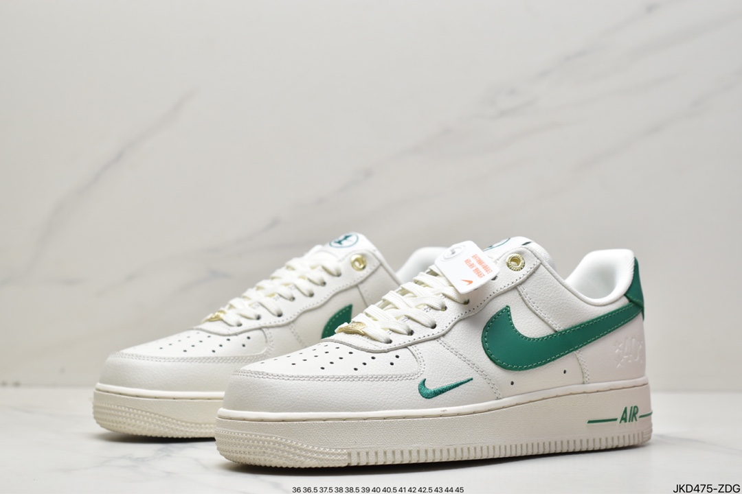 160 真标Nike Air Force 1 Low 07 米白绿小钩#原楦头原纸板DQ7582-101