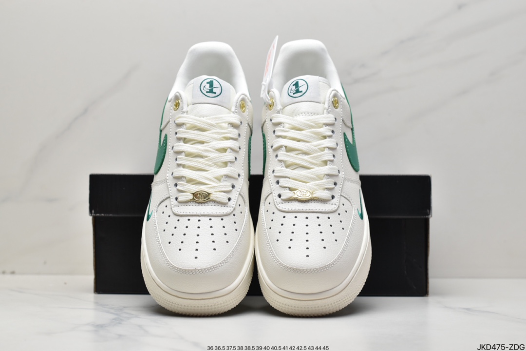 160 真标Nike Air Force 1 Low 07 米白绿小钩#原楦头原纸板DQ7582-101