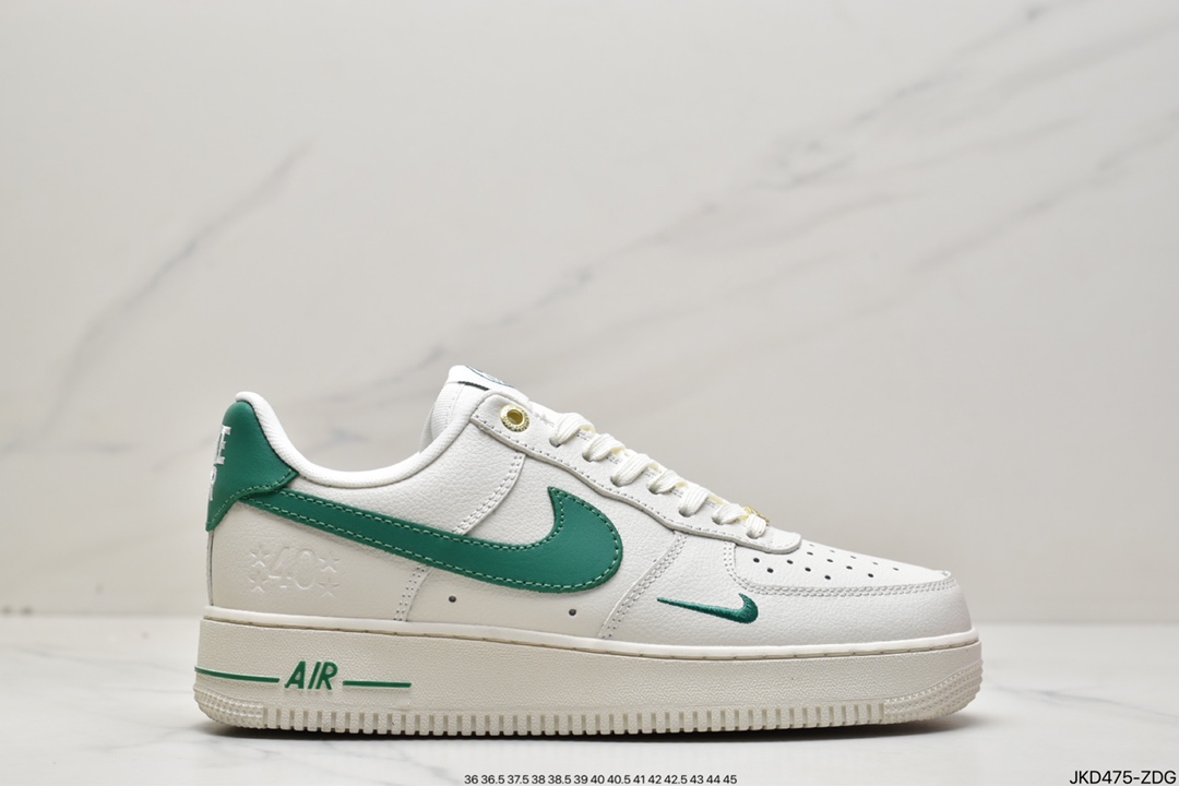 160 真标Nike Air Force 1 Low 07 米白绿小钩#原楦头原纸板DQ7582-101