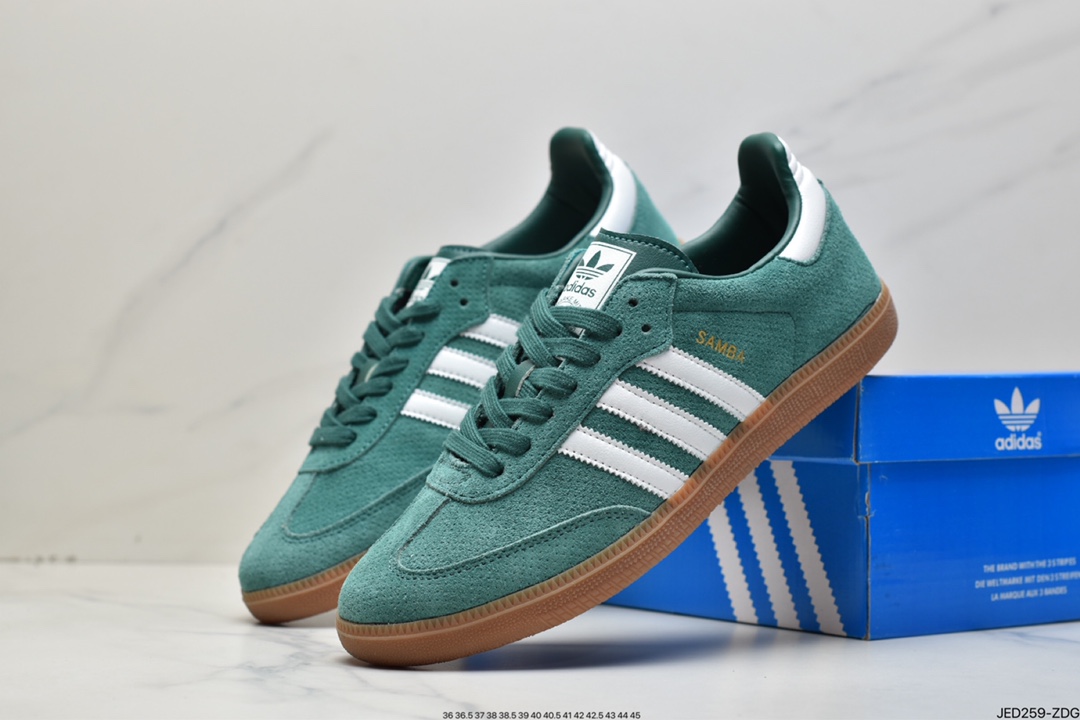 Adidas adidas clover SAMBA OG men and women complex gray white green white carry HP7905