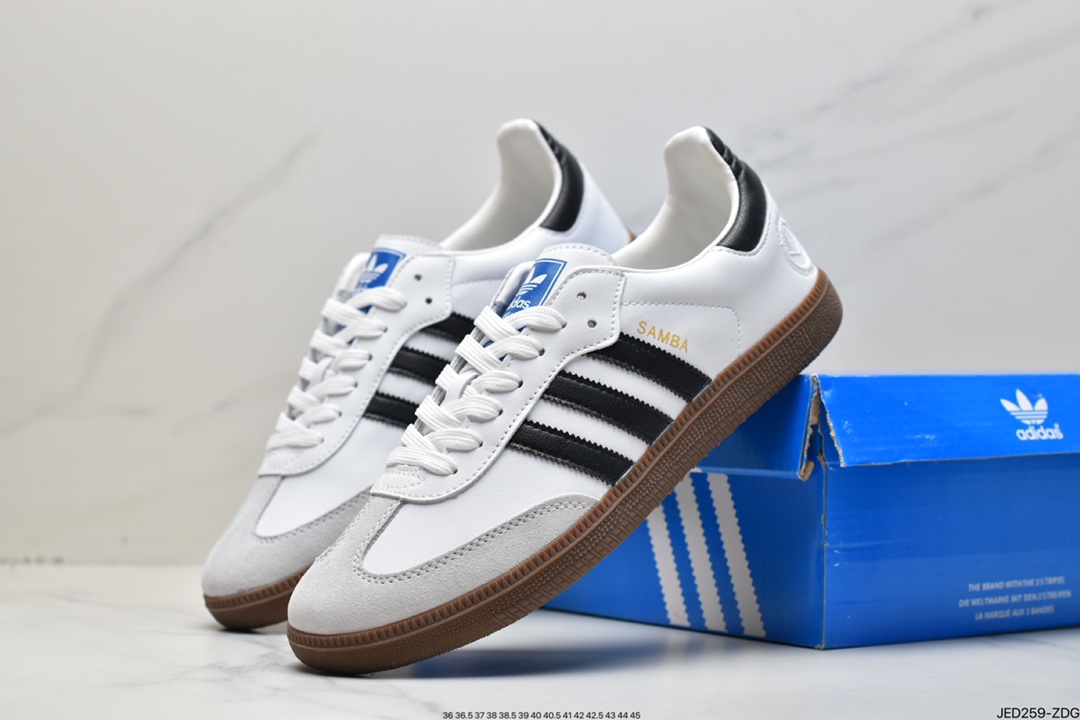 Adidas adidas clover SAMBA OG men and women complex gray white green white carry HP7905