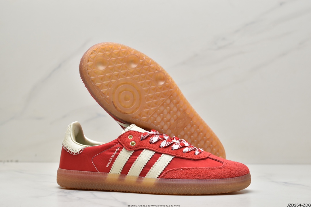 Adidas x joint clover logo and iconic three bars are design elements GY6612