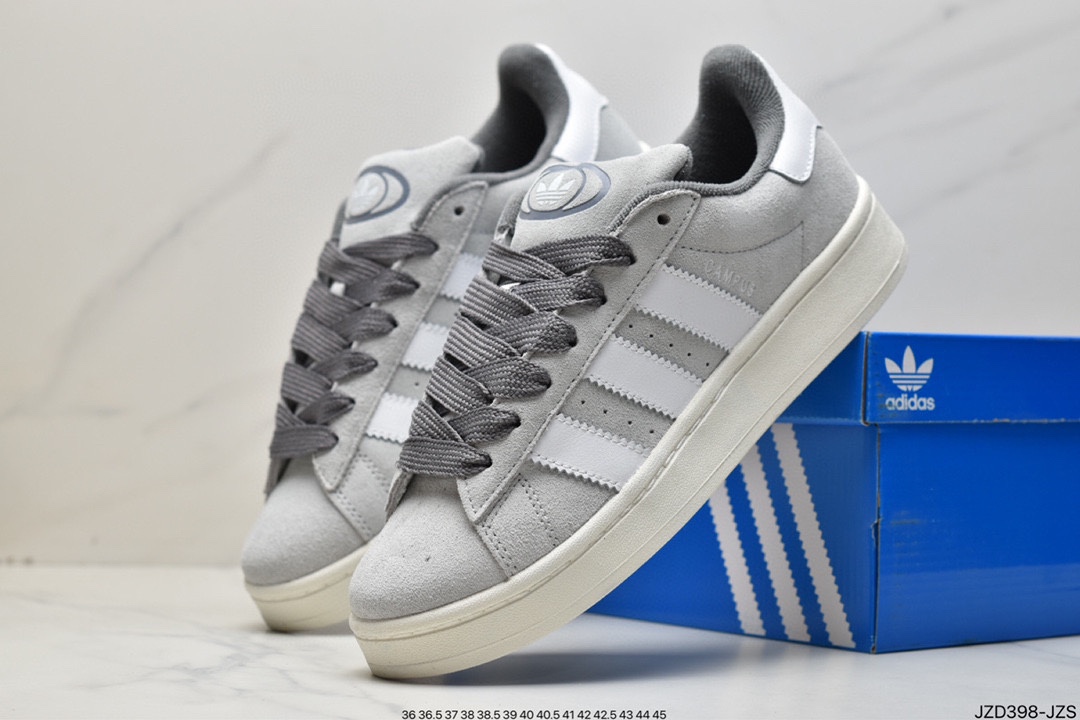 Adidas Originals Campus 00s College Series Bread Style Classic Retro Low-top All-Match Casual Sports Shoes ”Flip Hair Light Gray” GY9475