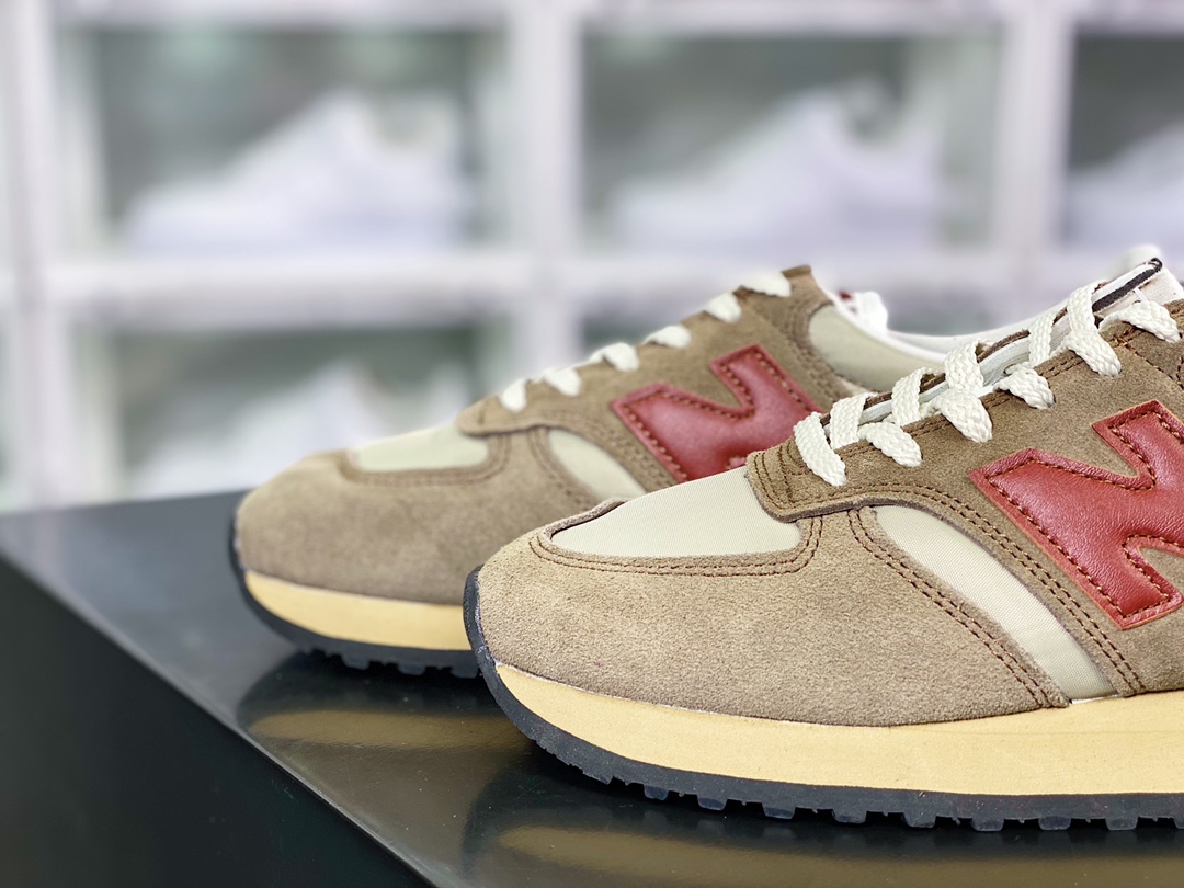 NB MADE UK 730 series low-top retro casual sports jogging shoes ”dark brown gray brick red” M730BBR