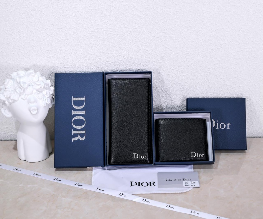 Dior Geldbörse Schwarz Kalbsleder Rindsleder