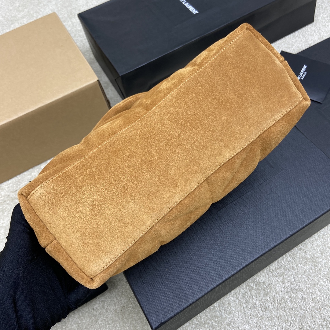 Saint Laurent 棕色磨砂皮/金色五金
