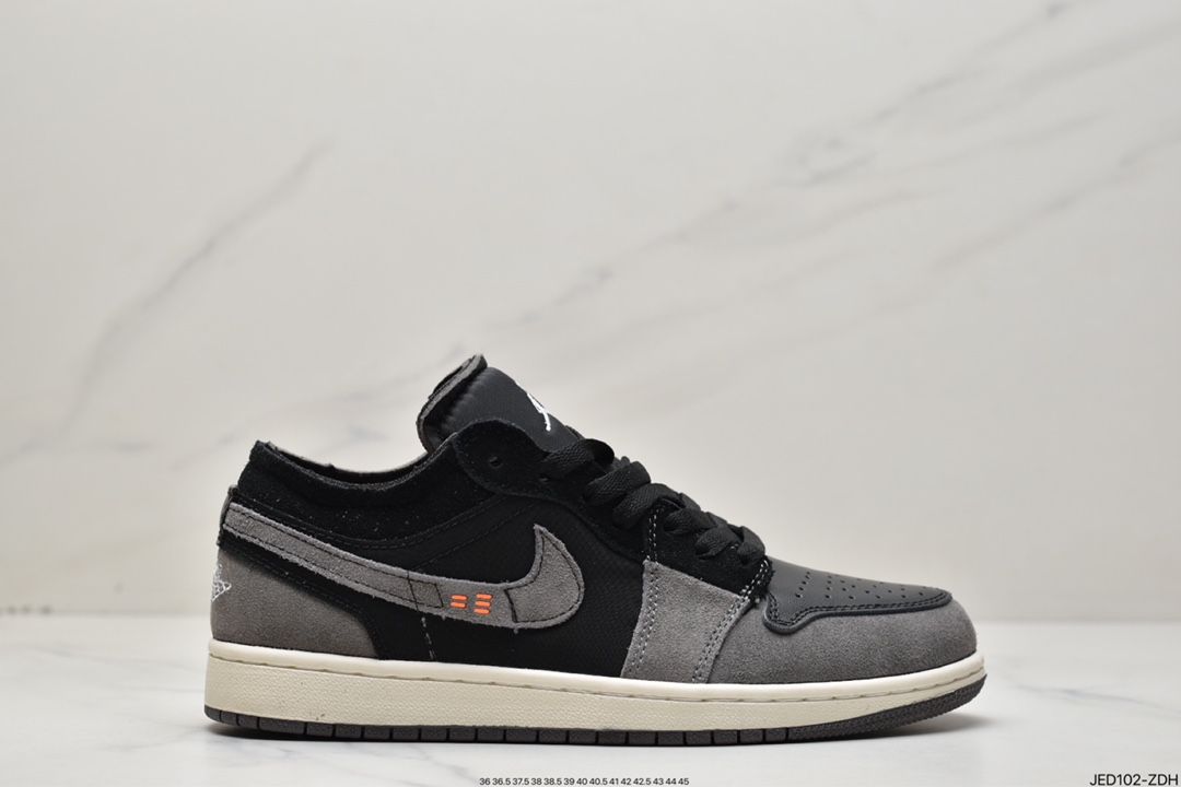 150 TWLGY Air Jordan 1 Low 灰蓝拼接解构乔丹一代篮球鞋 DN1635-100