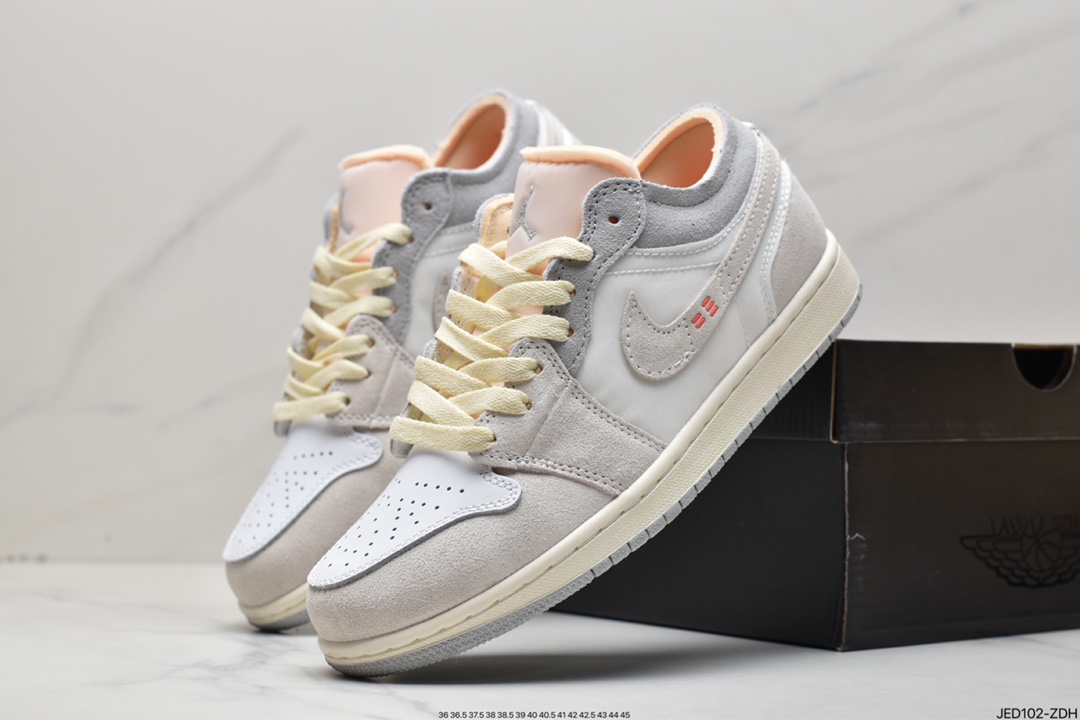 150 TWLGY Air Jordan 1 Low 灰蓝拼接解构乔丹一代篮球鞋 DN1635-100