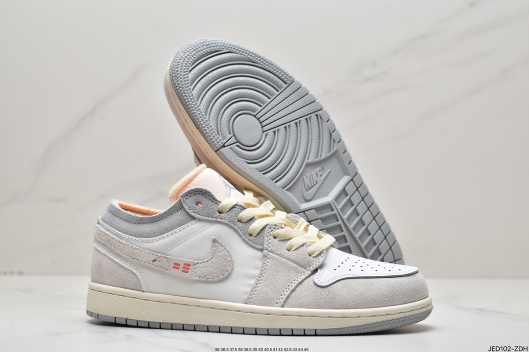 150 TWLGY Air Jordan 1 Low 灰蓝拼接解构乔丹一代篮球鞋 DN1635-100