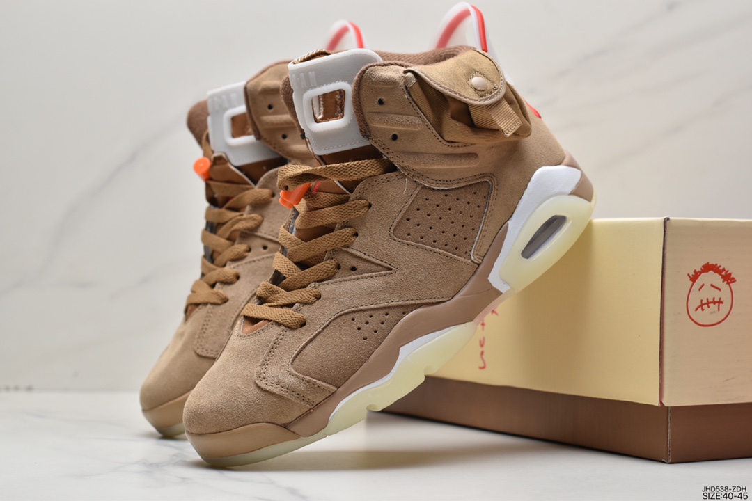 190 全新的 Travis Scott x Air Jordan 6 aj6 采用了不同于前作的翻毛皮材质DH0690-200