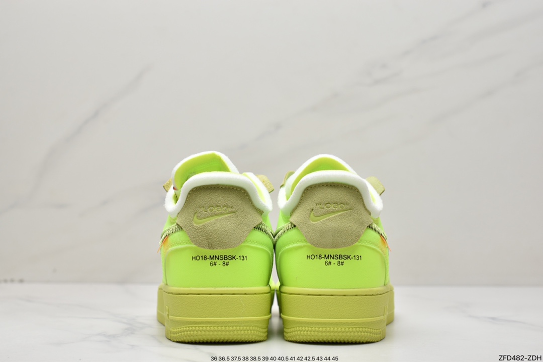 280 OFF-WHITE x Nike Air Force 1 OW联名空军一号 荧光绿 AO4606-700