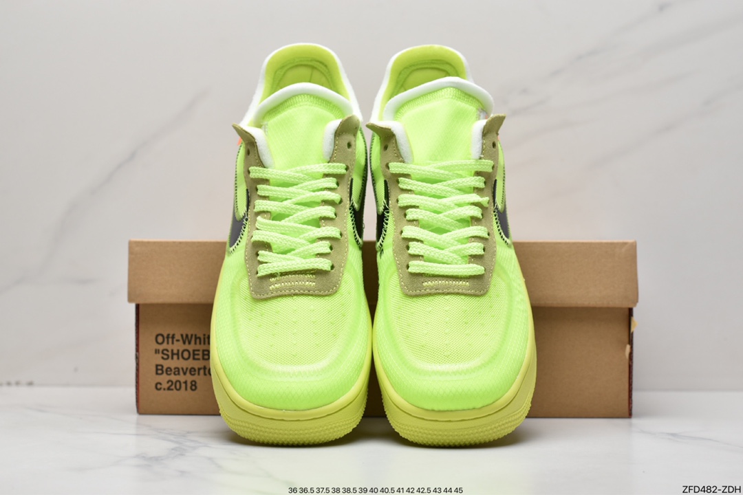 280 OFF-WHITE x Nike Air Force 1 OW联名空军一号 荧光绿 AO4606-700