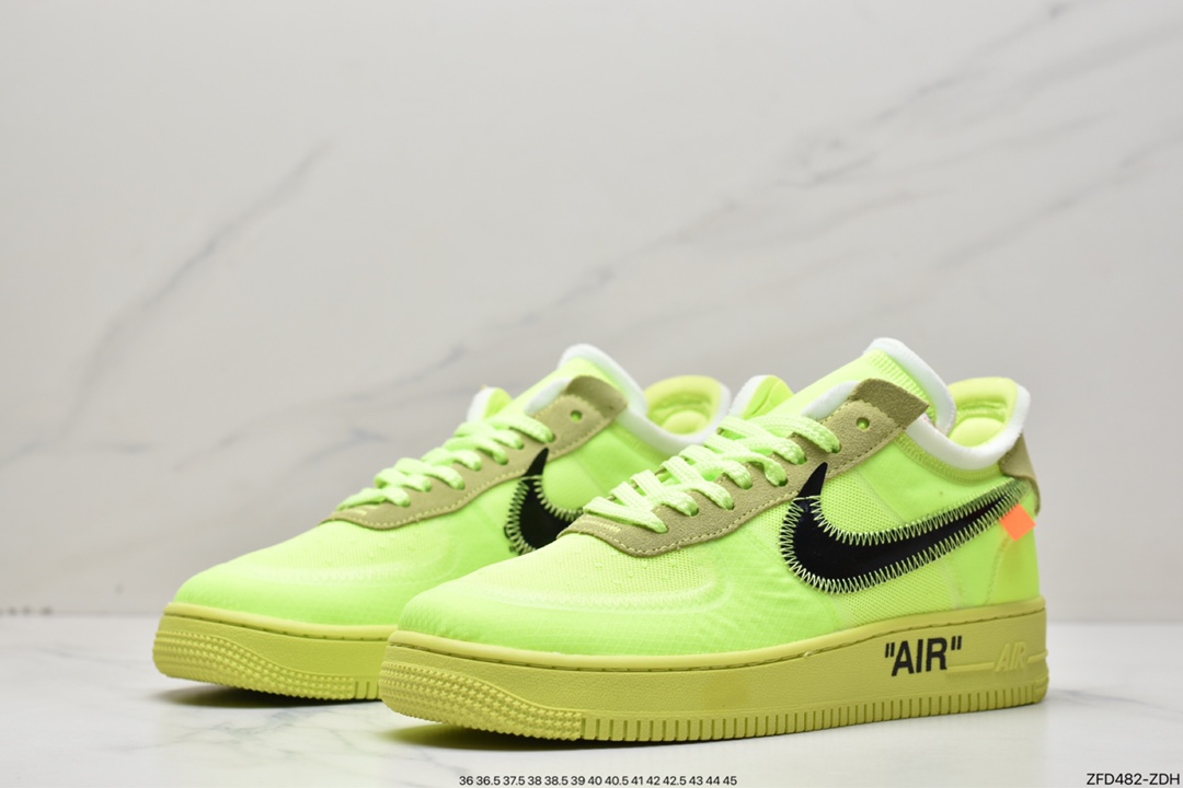 280 OFF-WHITE x Nike Air Force 1 OW联名空军一号 荧光绿 AO4606-700