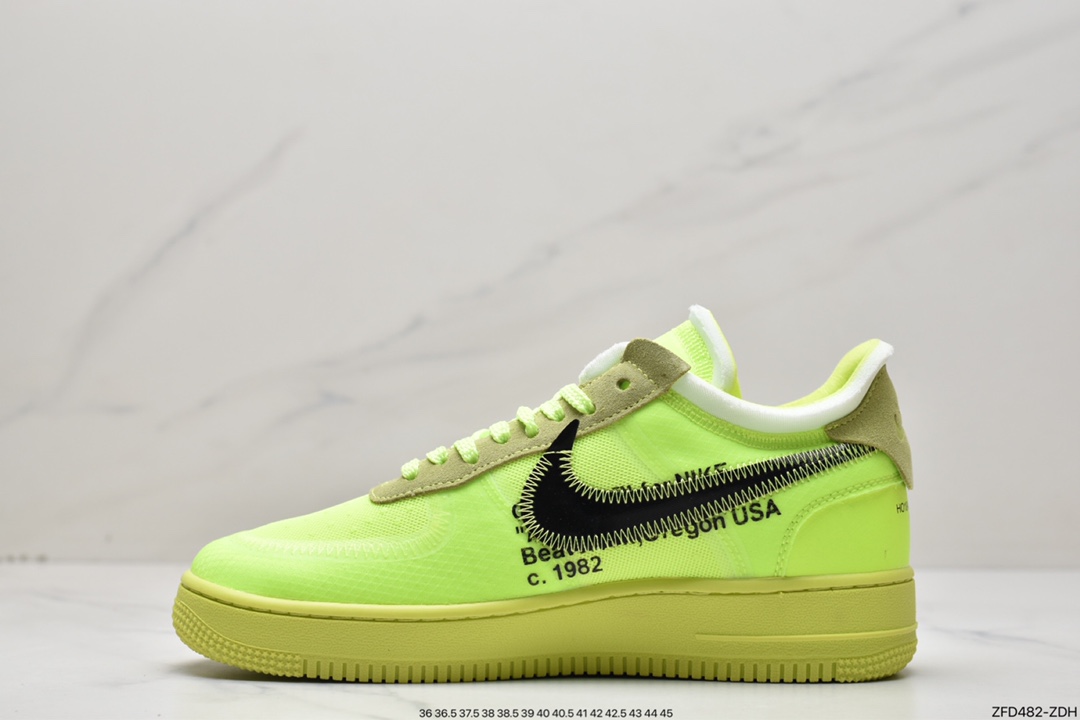280 OFF-WHITE x Nike Air Force 1 OW联名空军一号 荧光绿 AO4606-700