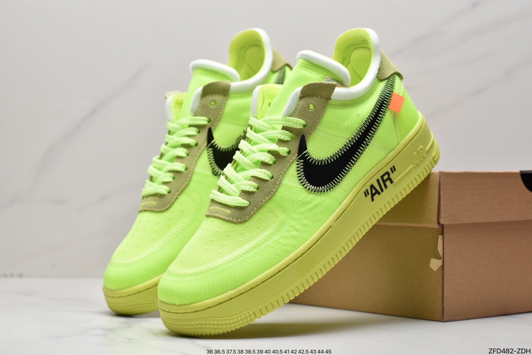 280 OFF-WHITE x Nike Air Force 1 OW联名空军一号 荧光绿 AO4606-700