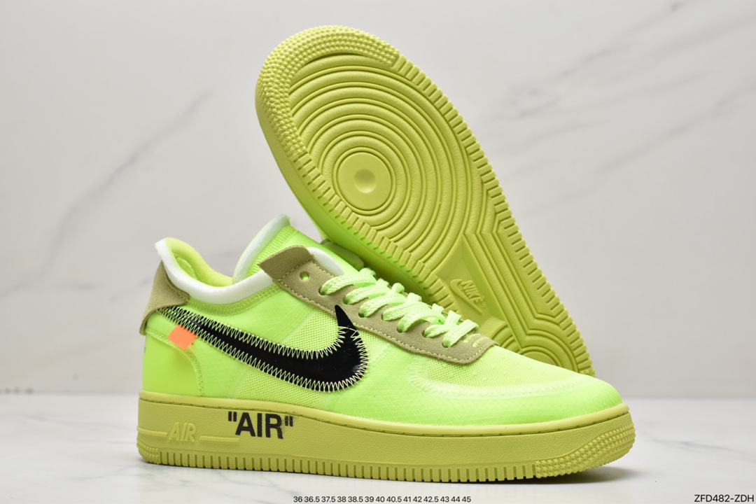 280 OFF-WHITE x Nike Air Force 1 OW联名空军一号 荧光绿 AO4606-700