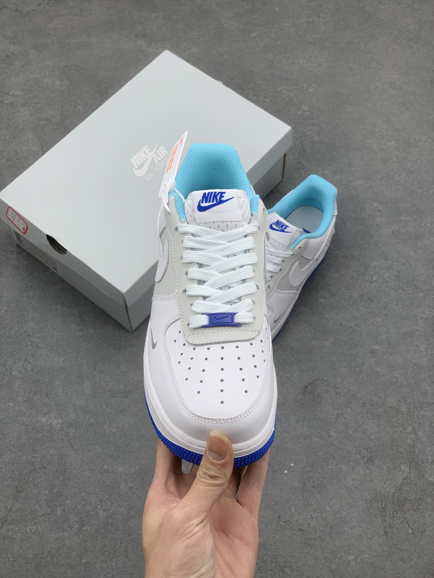 Nike Air Force 1 Low White/Grey/Blue Casual Sneakers FB1844-111 3 i1667768602 1462 1