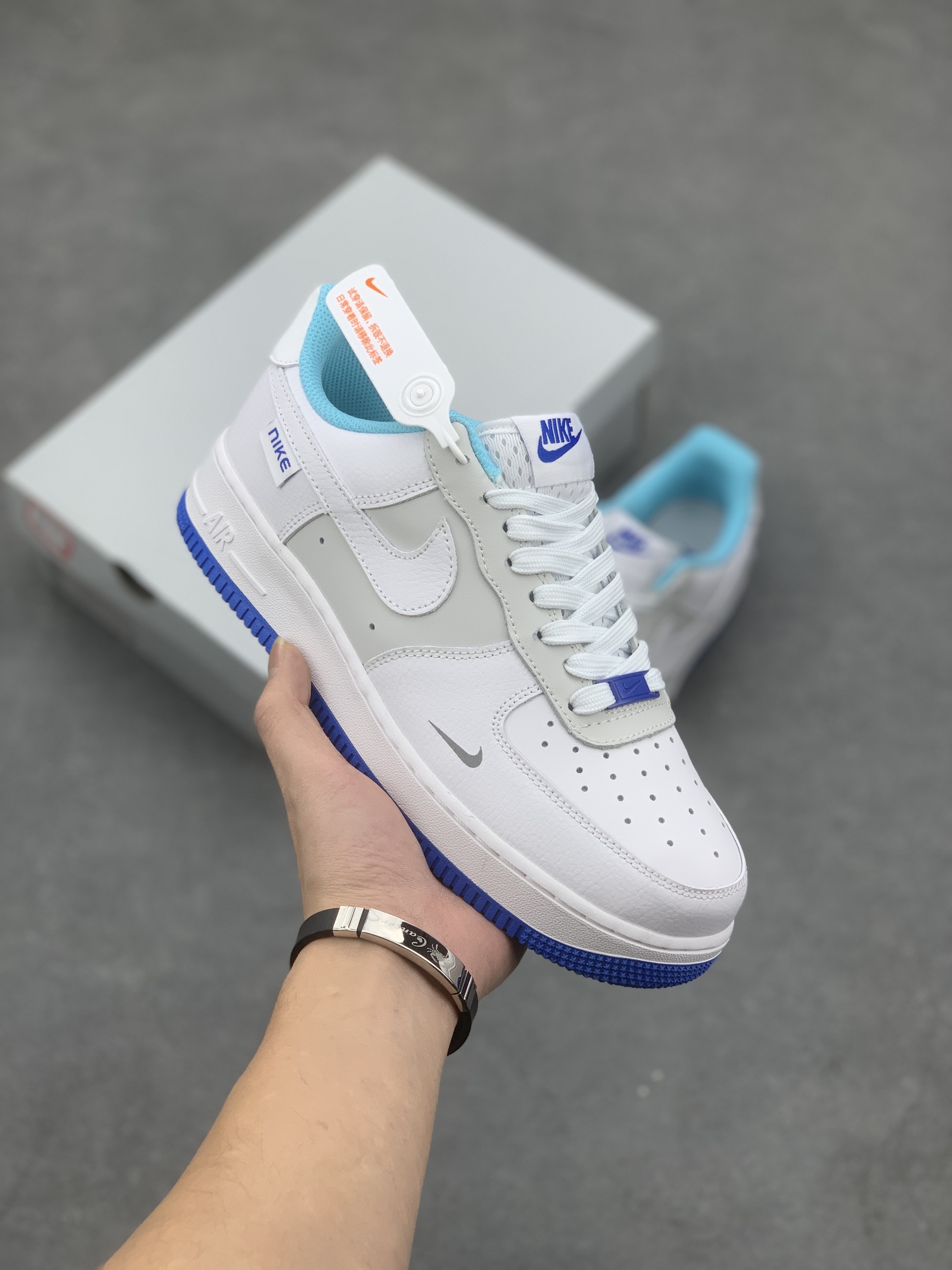 Nike Air Force 1 Low White/Grey/Blue Casual Sneakers FB1844-111 2 i1667768602 8593 0
