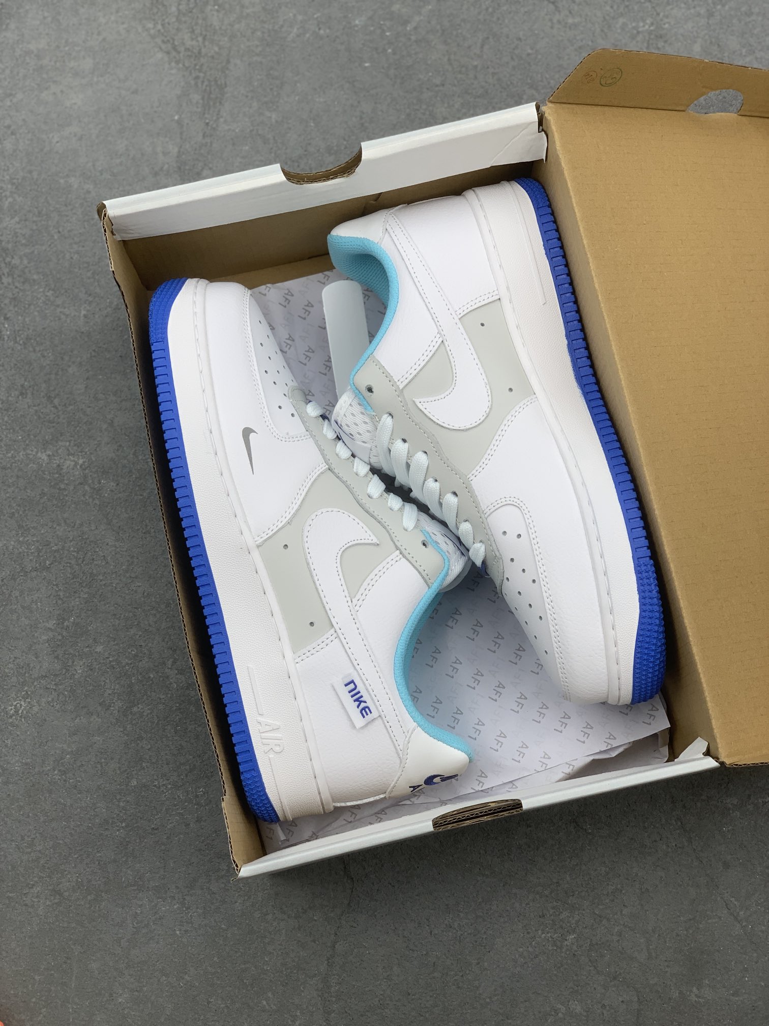 Nike Air Force 1 Low White/Grey/Blue Casual Sneakers FB1844-111 10 i1667768603 1135 8