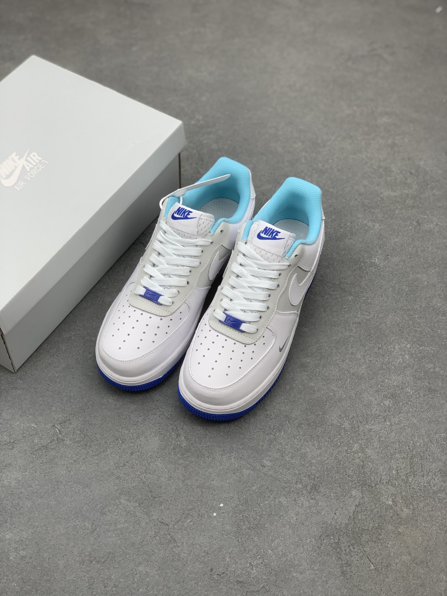 Nike Air Force 1 Low White/Grey/Blue Casual Sneakers FB1844-111 9 i1667768603 1242 7