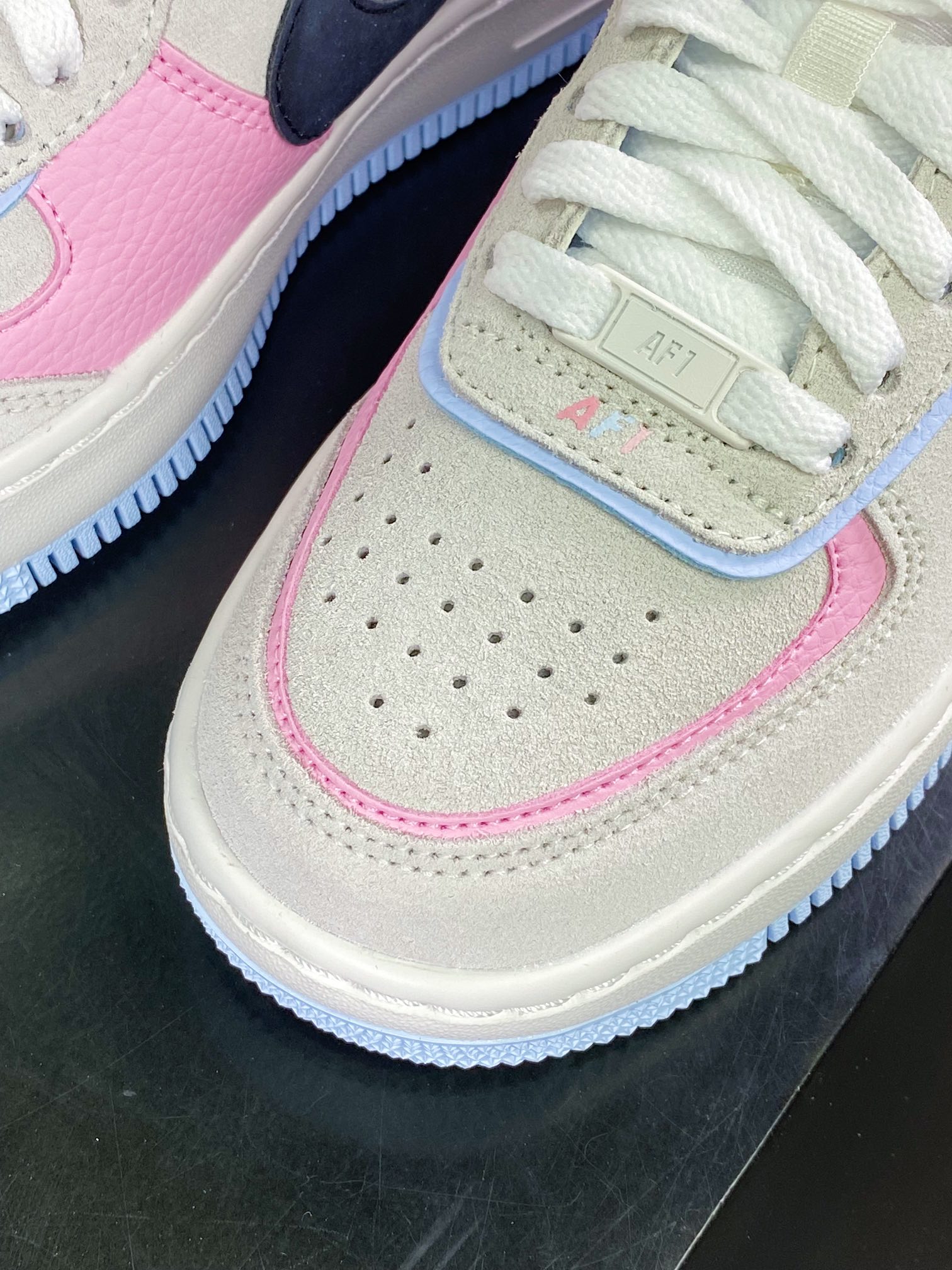 200 WMNS Air Force 1 Shadow”Grey/Blue/Pink”空军一号轻量增高低帮DX3358-100
