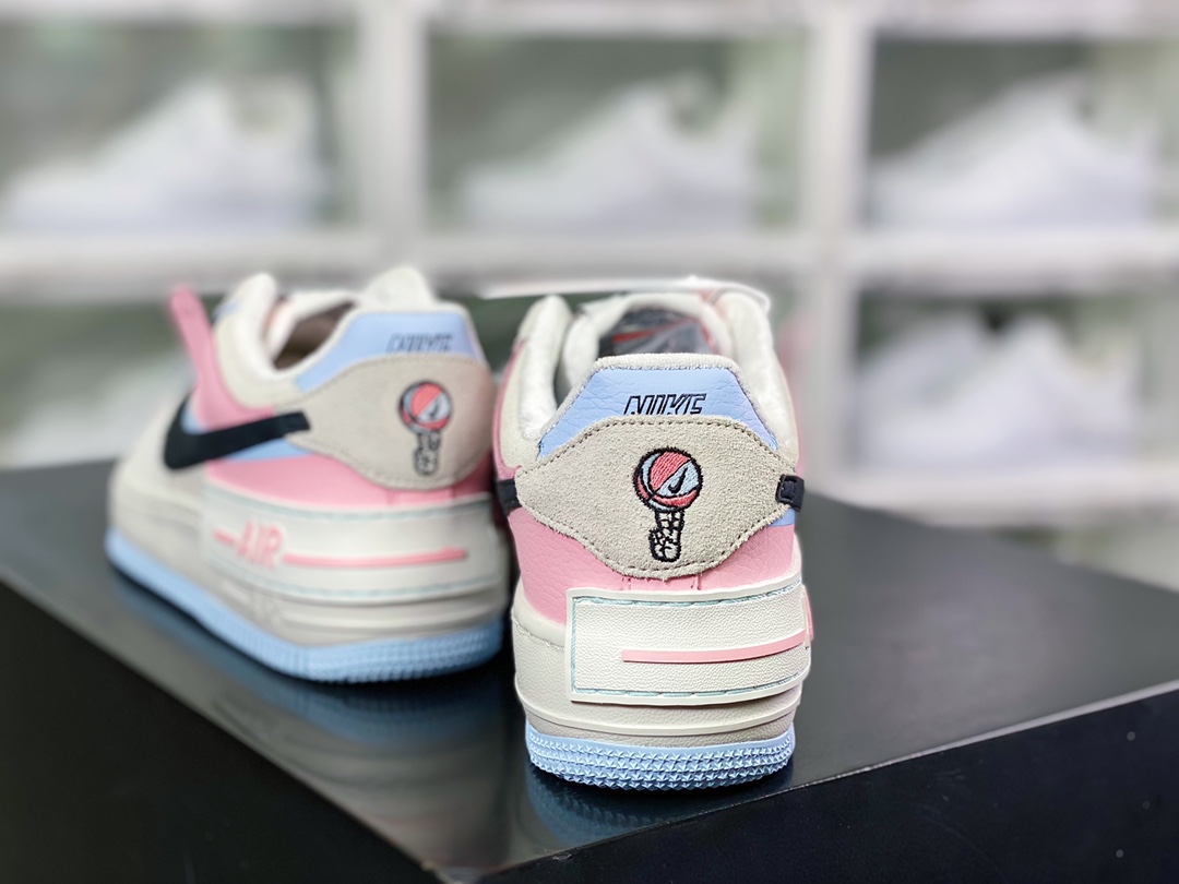200 WMNS Air Force 1 Shadow”Grey/Blue/Pink”空军一号轻量增高低帮DX3358-100