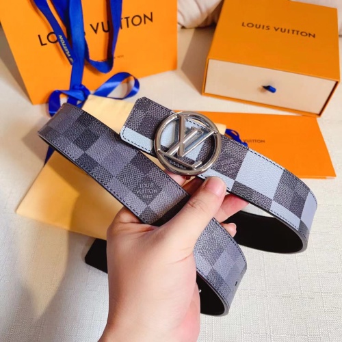 Louis Vuitton Iconic 4.0mm Reversible Damier Azur/Ebene Belt 1 Louis Vuitton Iconic 4.0mm Reversible Damier Azur/Ebene Belt