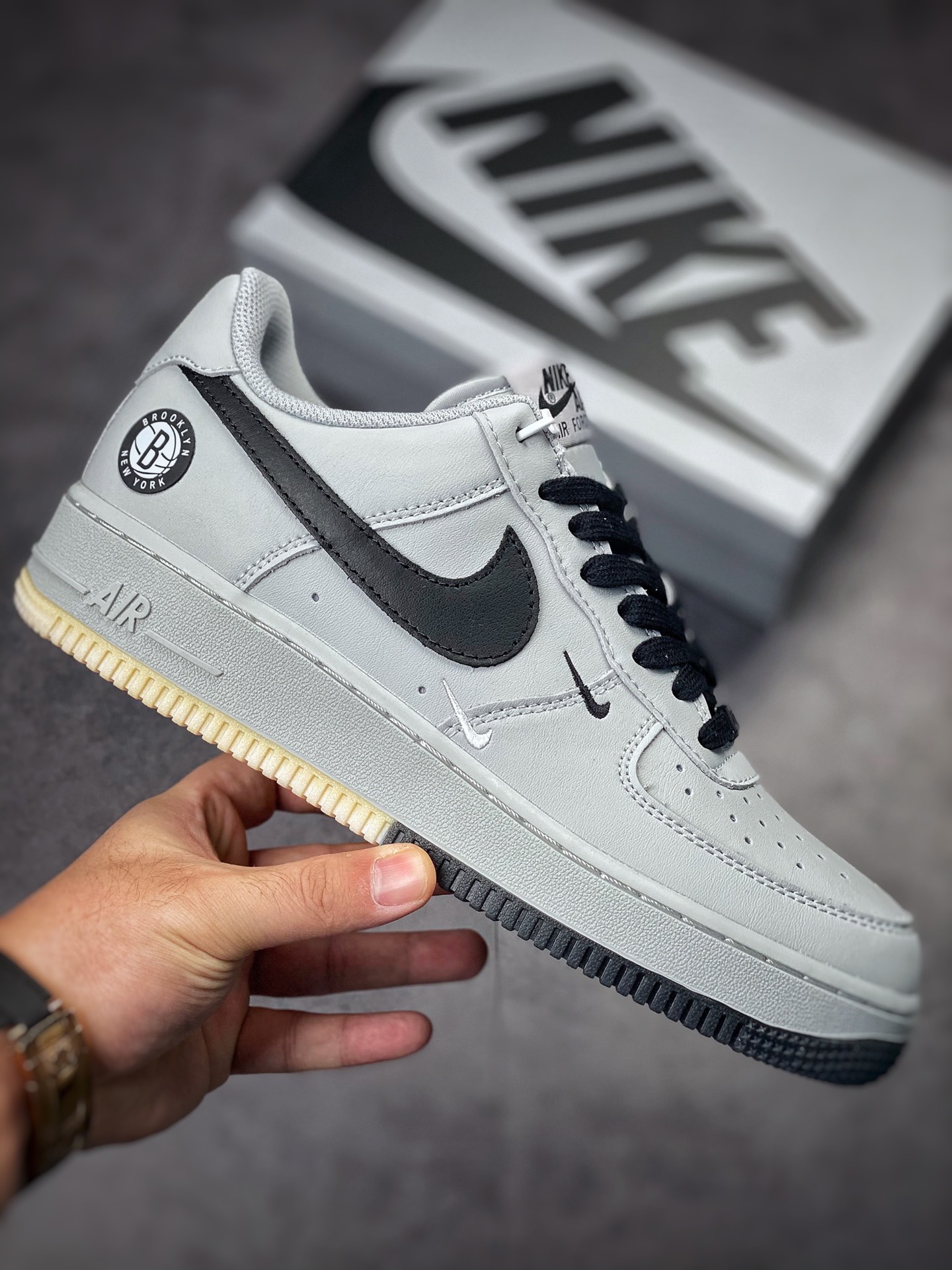 250 Nike Air Force 1 Low 07 “黑灰主场”布鲁克林篮网 HD6936-809