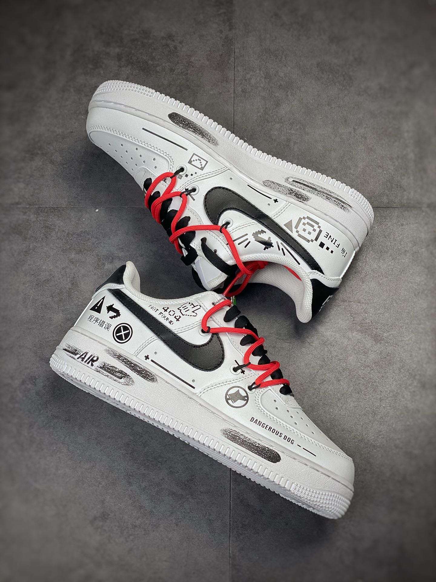 250 Nike Air Force 1 Low 07 黑白涂鸦绑带 CW2288-111