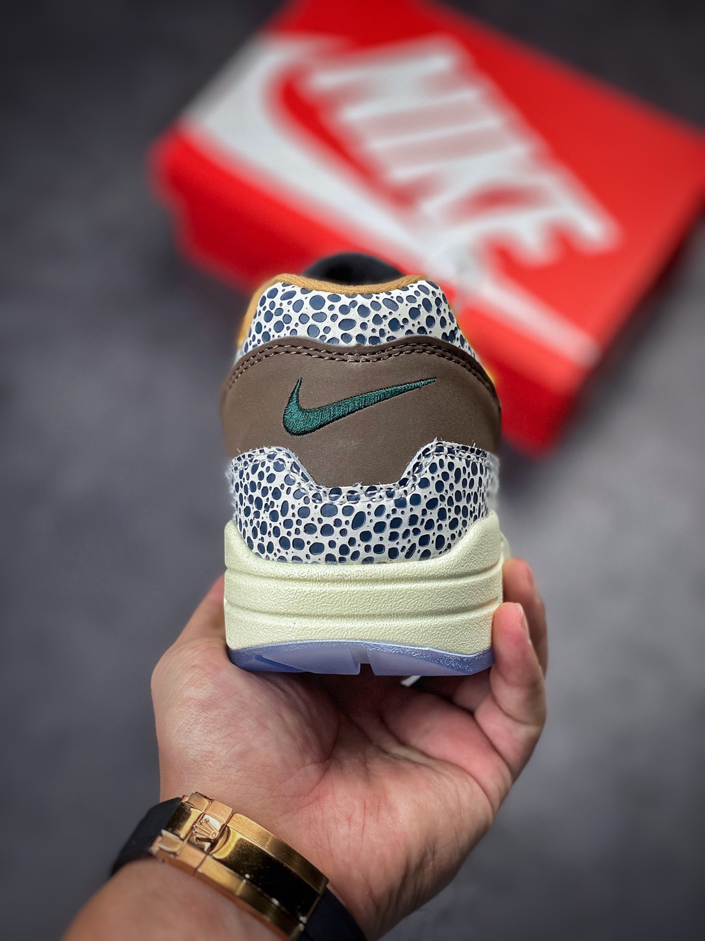 230 Nike Air Max 1 2022复刻灰黄石斑复古休闲跑步鞋 665873-200