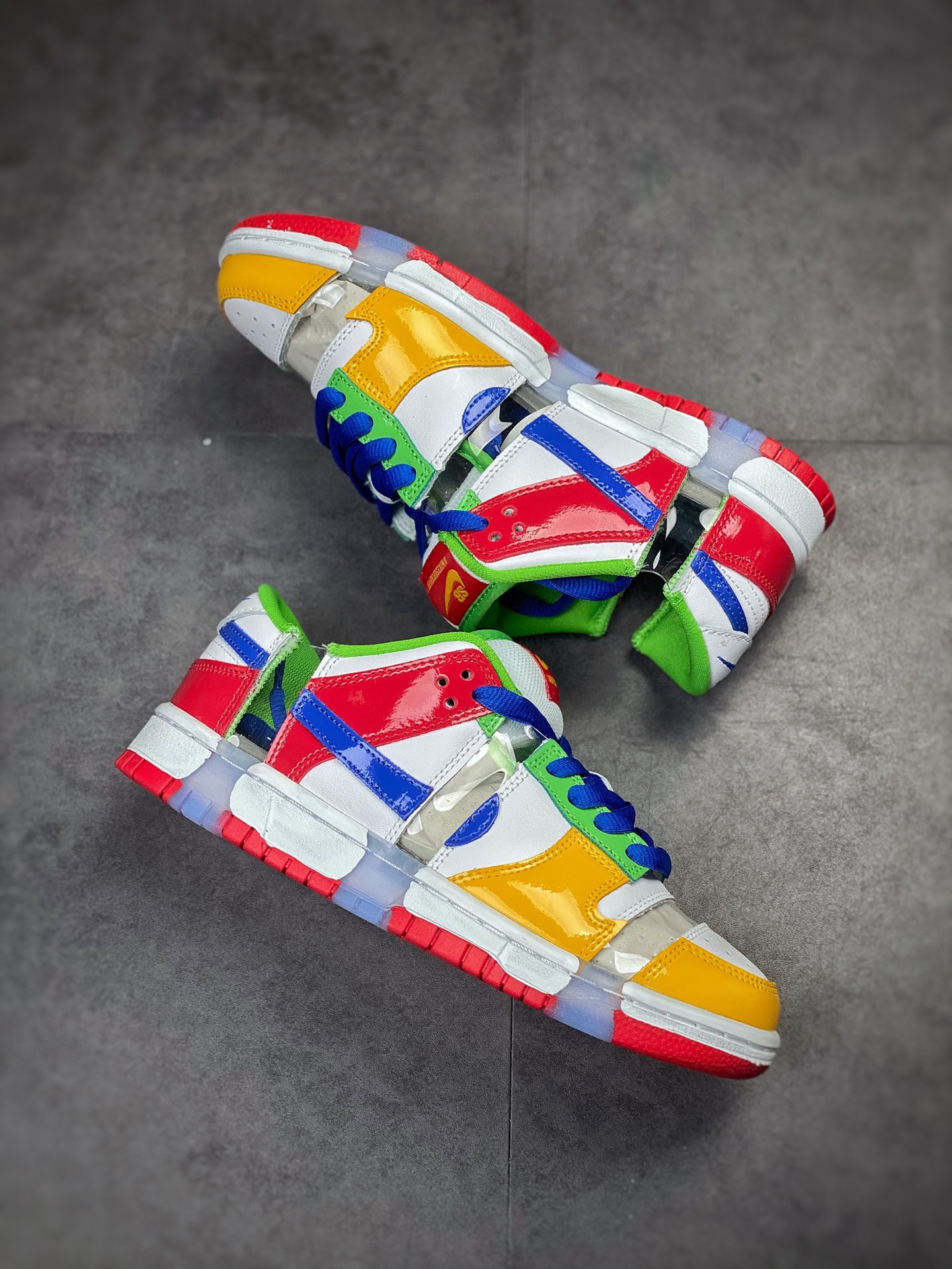 360 Nike SB Dunk Low 透明切割 白黄蓝 纯原大厂出品 FD8777-100