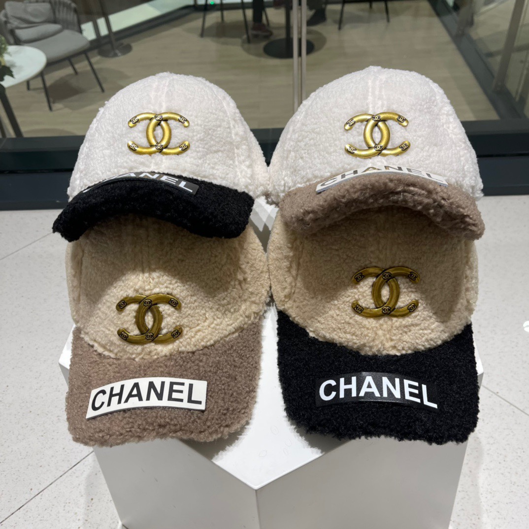 Chanel Hats Baseball Cap Unisex Women Lambswool