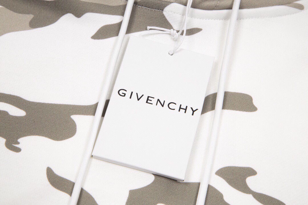 300 纪梵希/Givenchy 秋冬新款满身迷彩LOGO字母印花连帽卫衣休闲百搭男女连帽衫