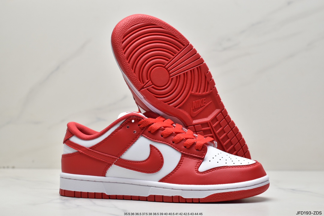 170 耐克Nike SB Dunk Low SP"University Red"扣篮系列低帮休闲运动滑板板鞋“圣约翰大学红白红”CU1727-100