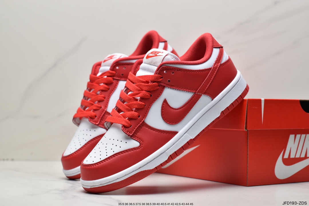 170 耐克Nike SB Dunk Low SP"University Red"扣篮系列低帮休闲运动滑板板鞋“圣约翰大学红白红”CU1727-100