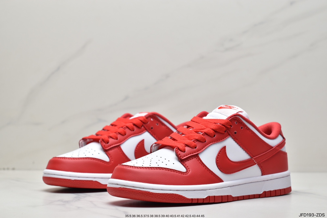 170 耐克Nike SB Dunk Low SP"University Red"扣篮系列低帮休闲运动滑板板鞋“圣约翰大学红白红”CU1727-100