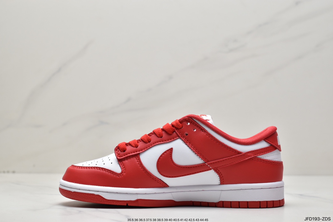 170 耐克Nike SB Dunk Low SP"University Red"扣篮系列低帮休闲运动滑板板鞋“圣约翰大学红白红”CU1727-100