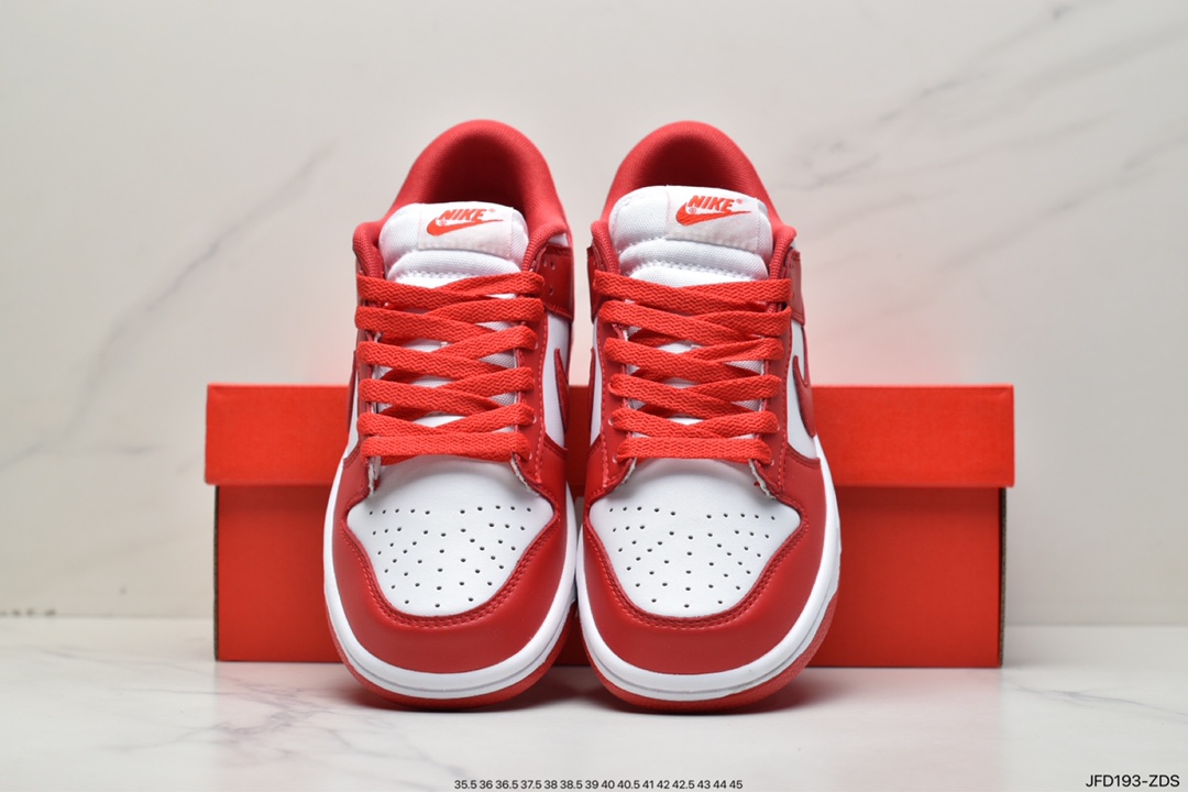 170 耐克Nike SB Dunk Low SP"University Red"扣篮系列低帮休闲运动滑板板鞋“圣约翰大学红白红”CU1727-100