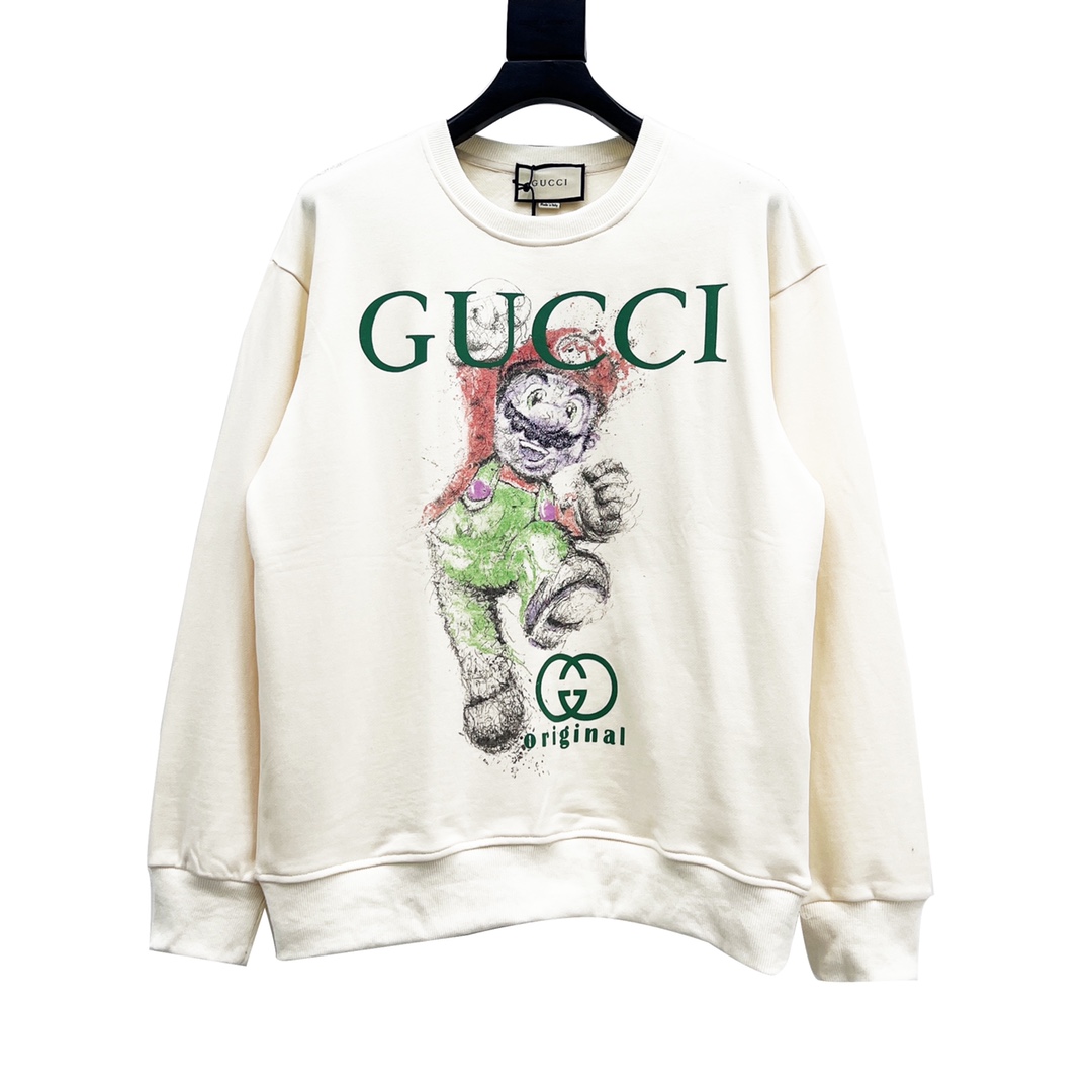 GUCCI/古驰 22ss马里奥印花圆领卫衣