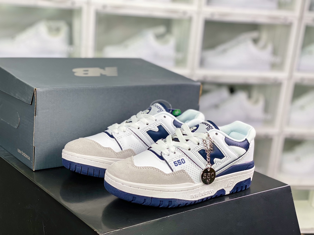 180 NB新百伦New Balance BB550系列经典复古篮球板鞋“白浅灰海军蓝”BB550WA1