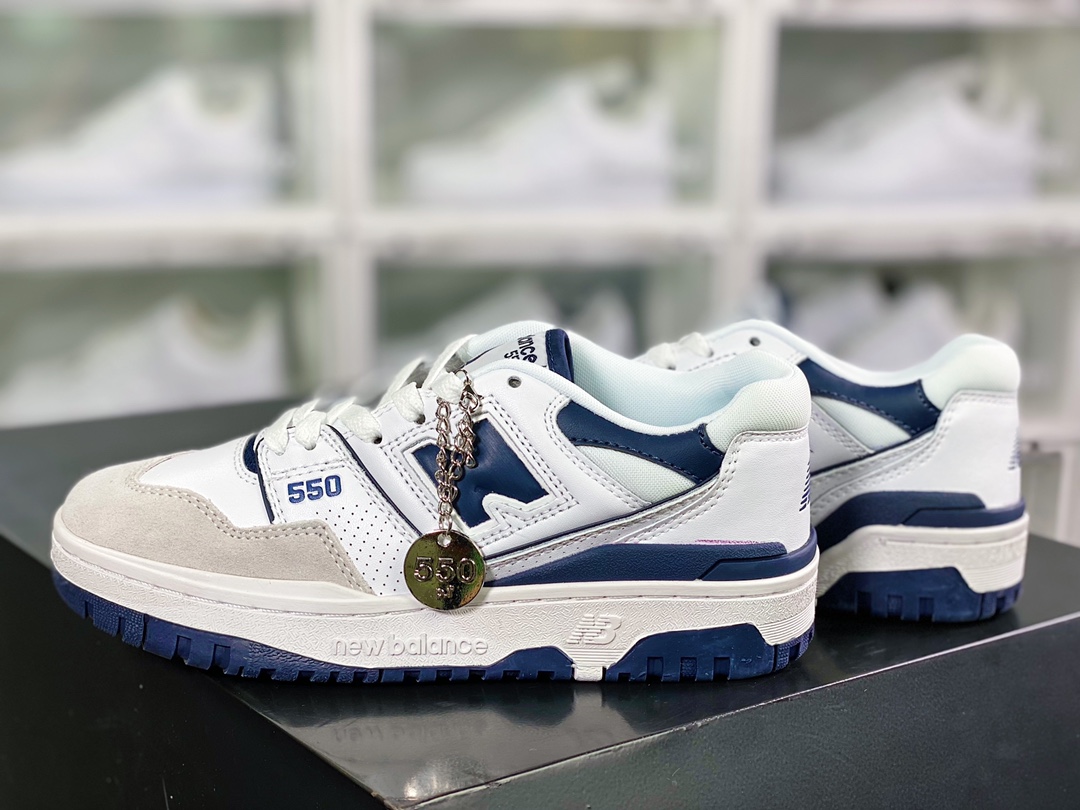 180 NB新百伦New Balance BB550系列经典复古篮球板鞋“白浅灰海军蓝”BB550WA1