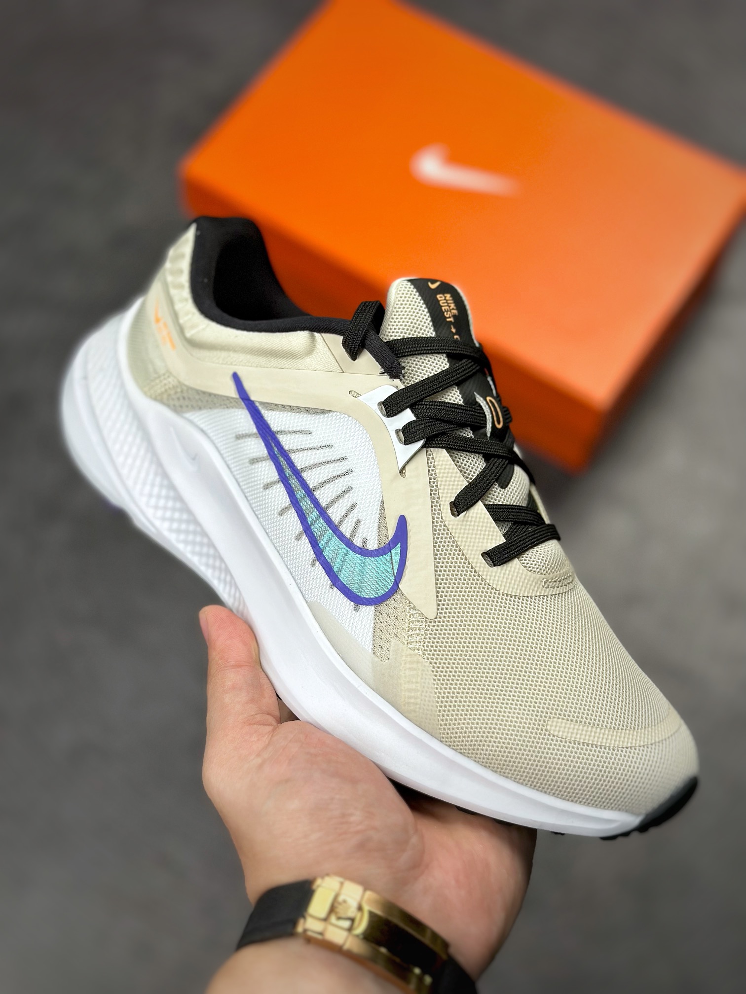 180 Nike Quest 5极速5代 网面透气 时尚休闲跑步鞋 DD9291-101