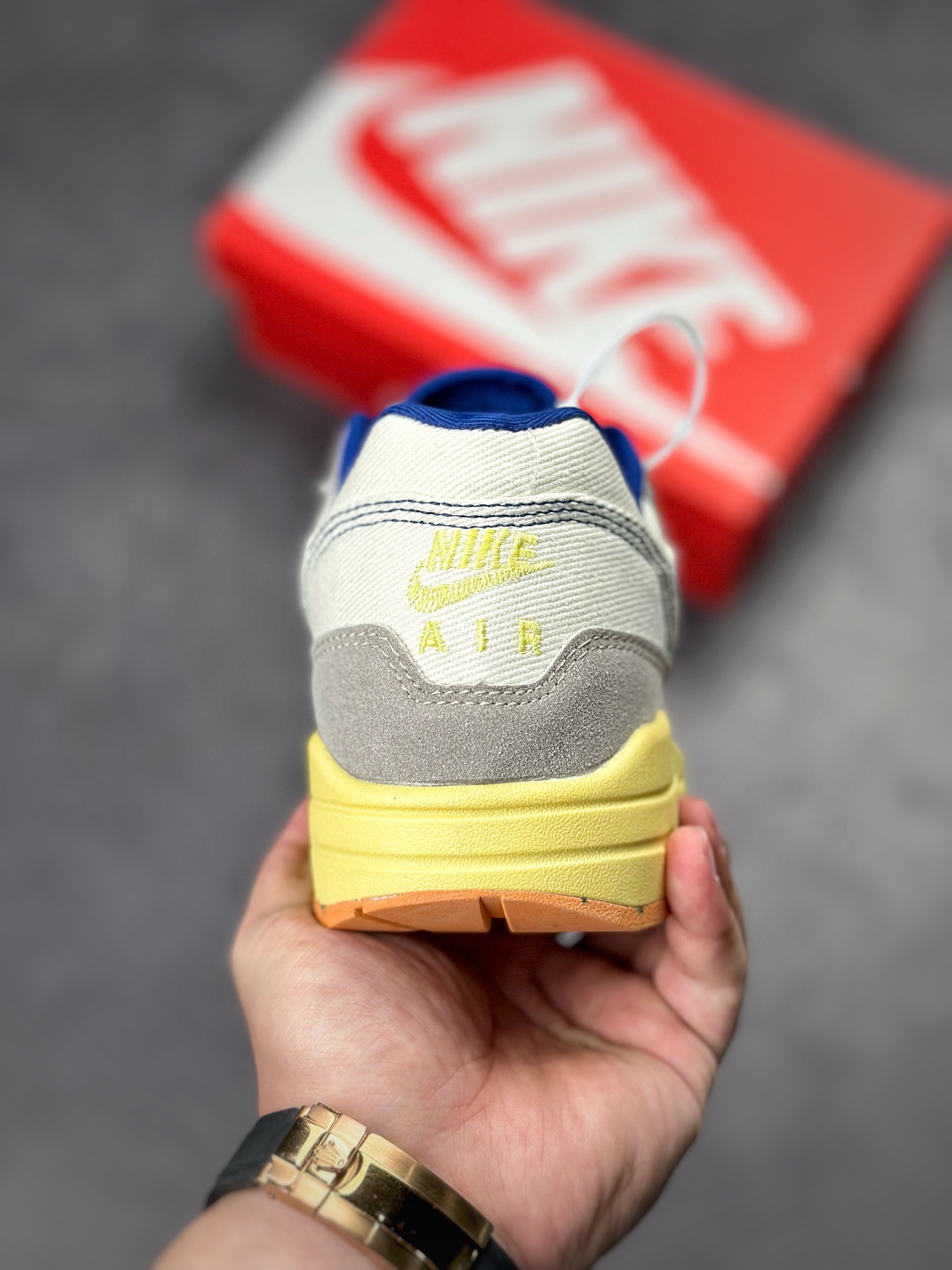 230 Nike Air Max 1 2022复刻 灰白帆布 复古休闲跑步鞋 DV3050-500