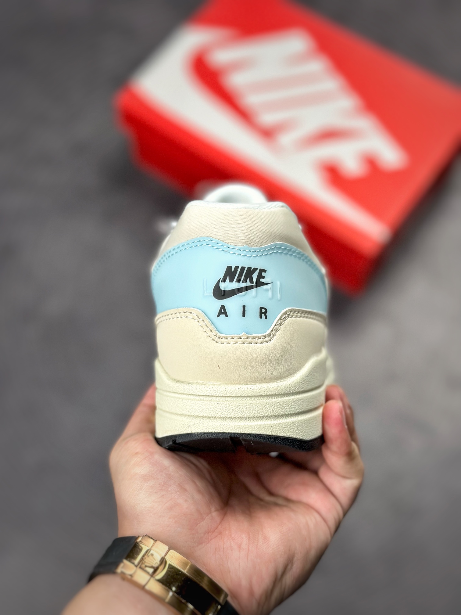 230 Nike Air Max 1 2022复刻 米白蓝复古休闲跑步鞋 DZ5317-121