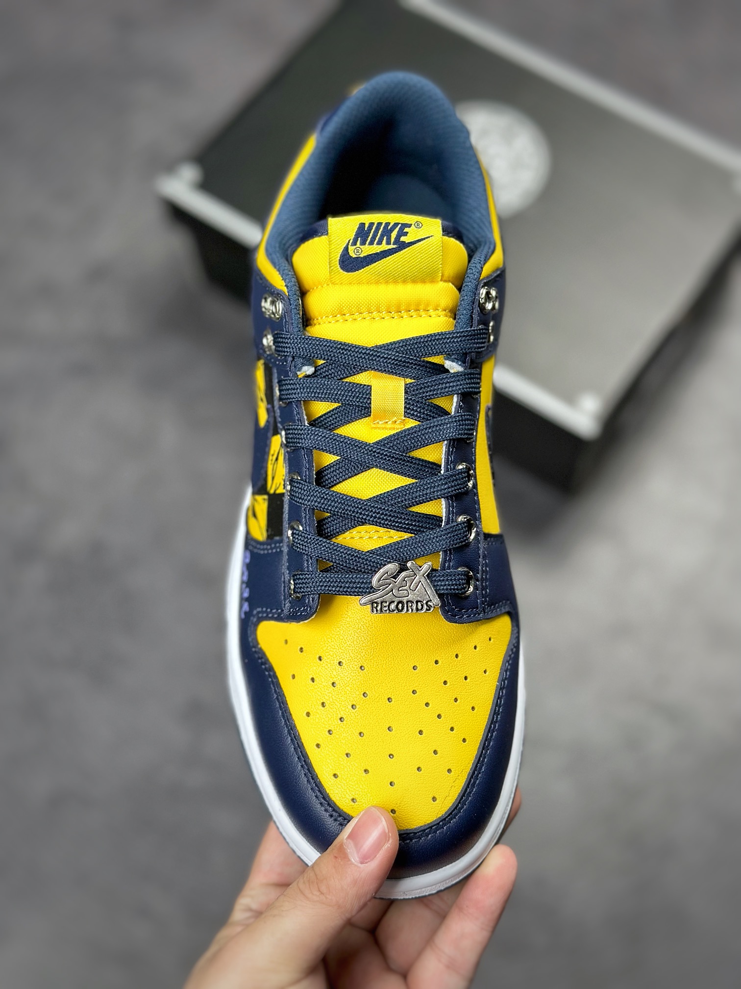 240 Chrome Hearts x Nike Dunk Low Retro 克罗心联名黄蓝格子涂鸦DD1391-700