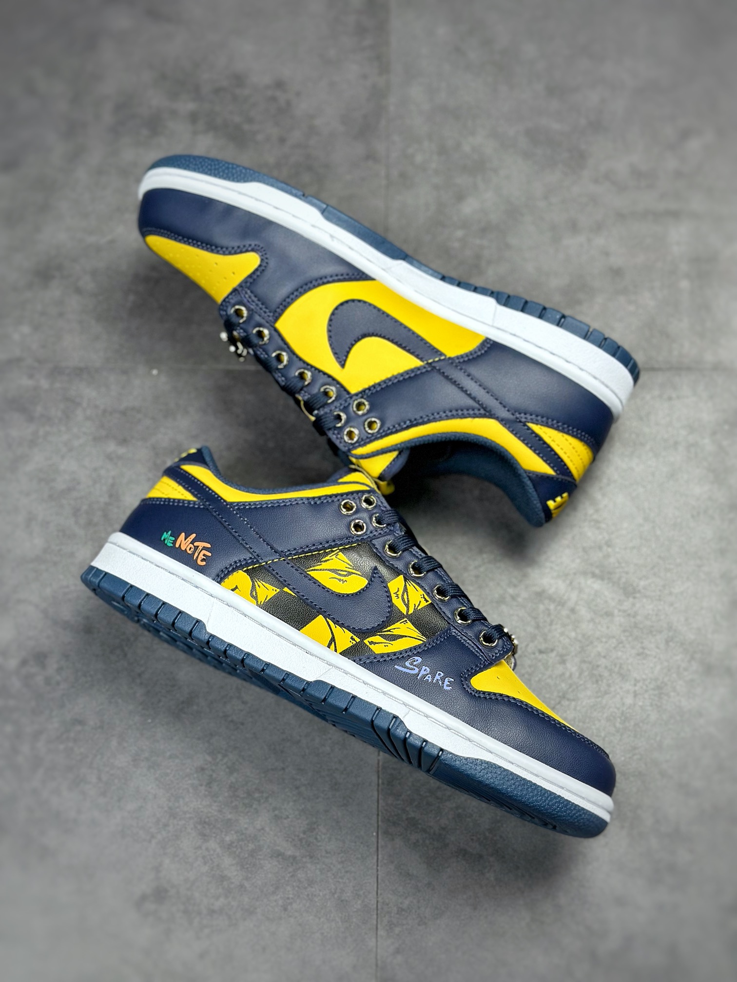 240 Chrome Hearts x Nike Dunk Low Retro 克罗心联名黄蓝格子涂鸦DD1391-700