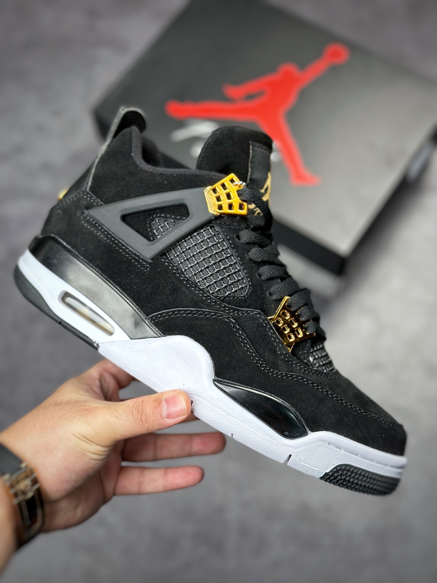 240 Air Jordan 4 Retro 黑金  308497-032