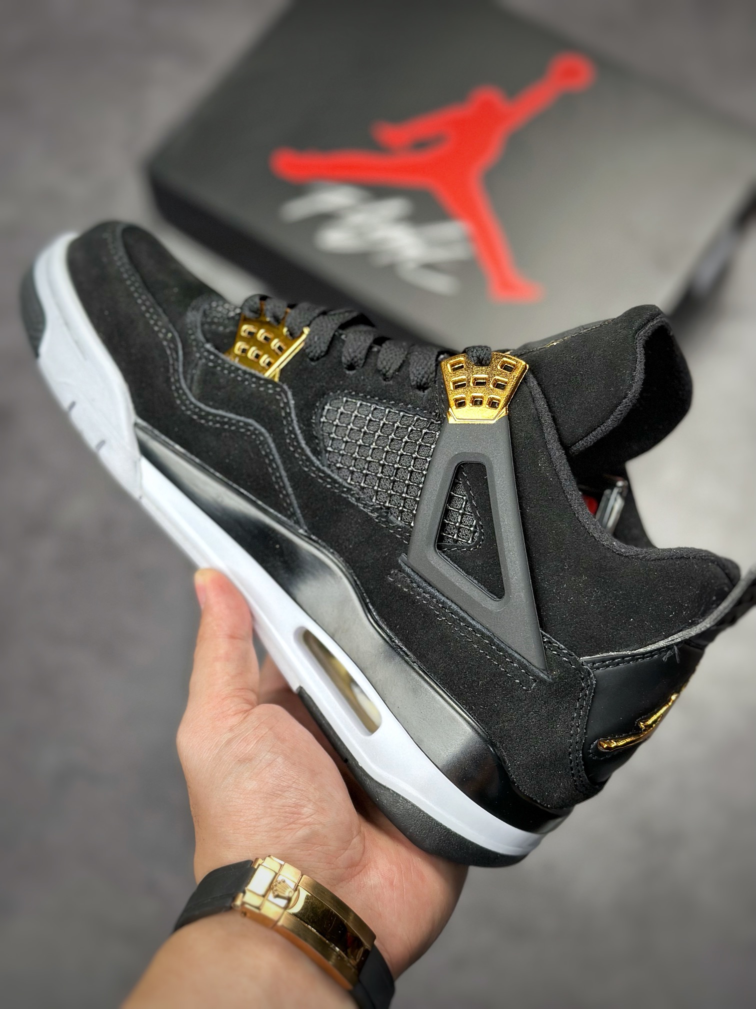 240 Air Jordan 4 Retro 黑金  308497-032